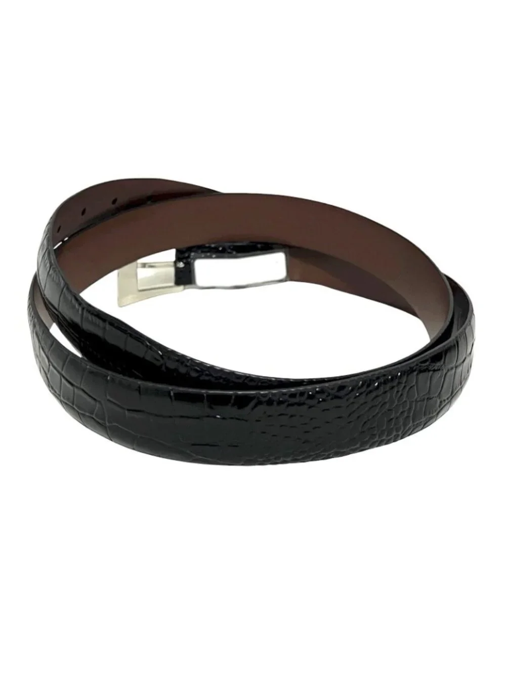 Torino Leather Co Belt Black Alligator Embossed Italian Calfskin Mens Size 44